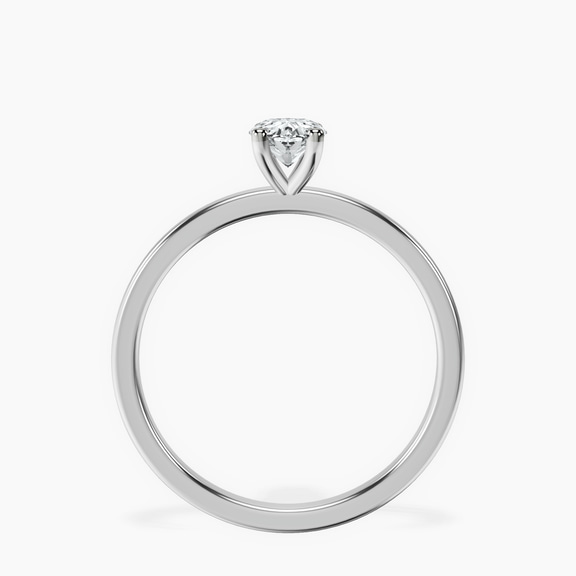 10kt White Gold Four Prong Solitaire 1.5mm Lab Diamond Ring side right image one