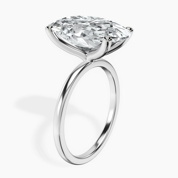 10kt White Gold Four Prong Solitaire 1.5mm Lab Diamond Ring standing product image one
