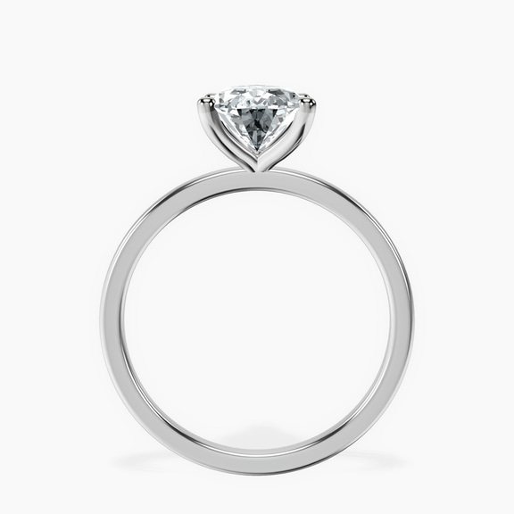14kt White Gold Four Prong Solitaire 1.5mm Lab Diamond Ring side right image one