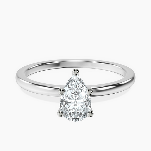 Platinum Four Prong Solitaire 1.5mm Lab Diamond Ring front image