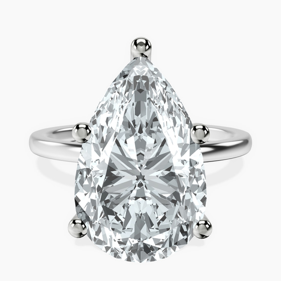 10kt White Gold Four Prong Solitaire 1.5mm Lab Diamond Ring front image