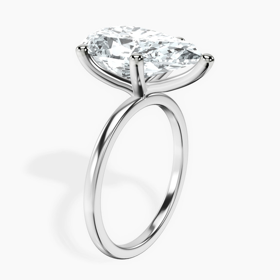10kt White Gold Four Prong Solitaire 1.5mm Lab Diamond Ring standing product image one