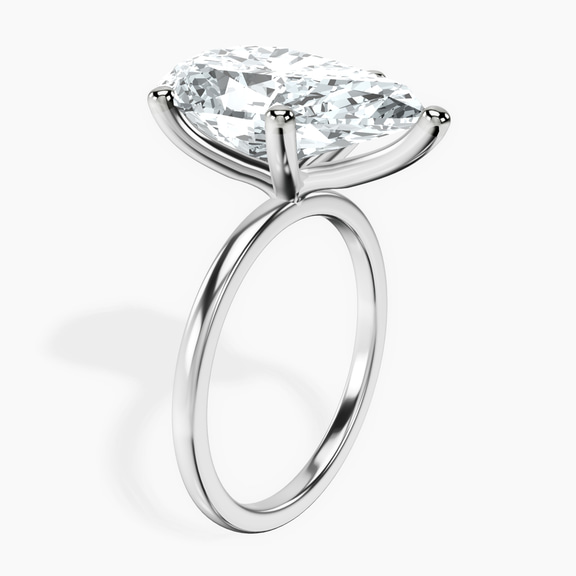 10kt White Gold Four Prong Solitaire 1.5mm Lab Diamond Ring standing product image one