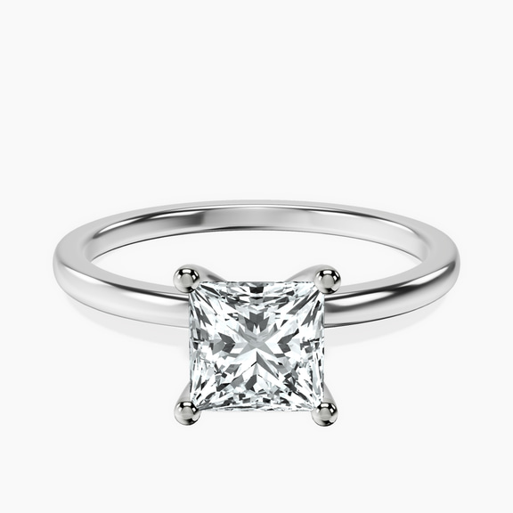 Platinum Four Prong Solitaire 1.5mm Lab Diamond Ring front image