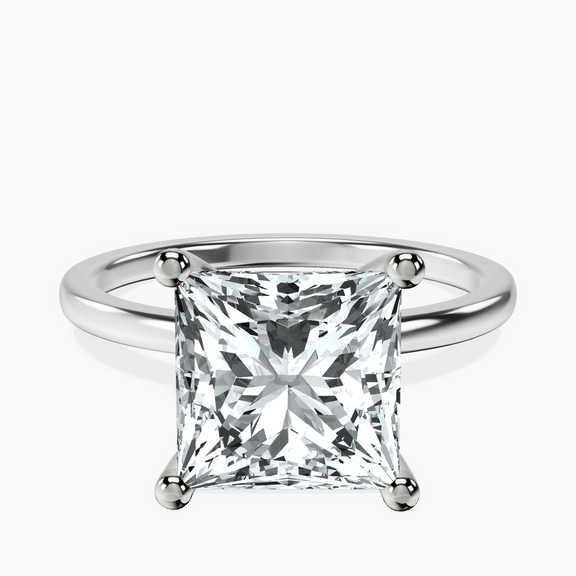 10kt White Gold Four Prong Solitaire 1.5mm Lab Diamond Ring front image