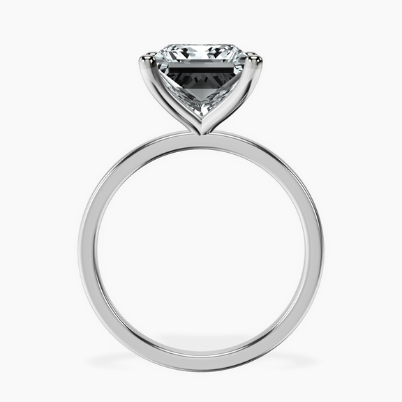 10kt White Gold Four Prong Solitaire 1.5mm Lab Diamond Ring side right image one