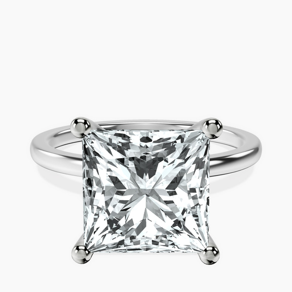 Platinum Four Prong Solitaire 1.5mm Lab Diamond Ring front image