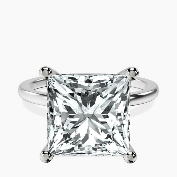 10kt White Gold Four Prong Solitaire 1.5mm Lab Diamond Ring front image