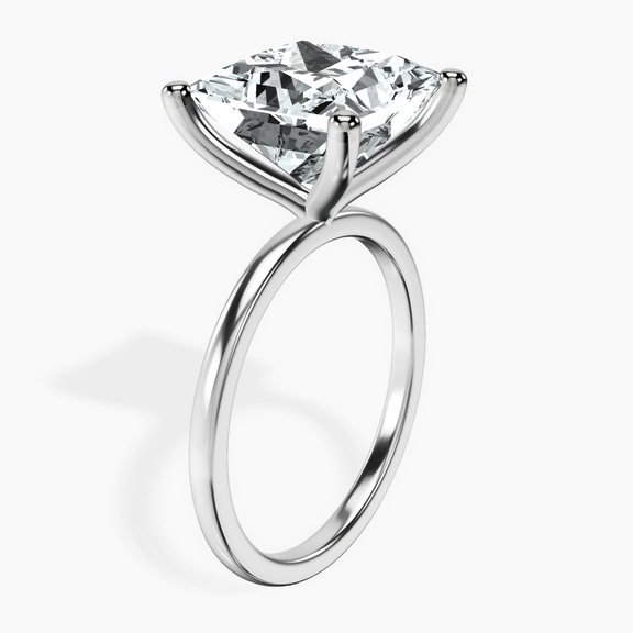 10kt White Gold Four Prong Solitaire 1.5mm Lab Diamond Ring standing product image one