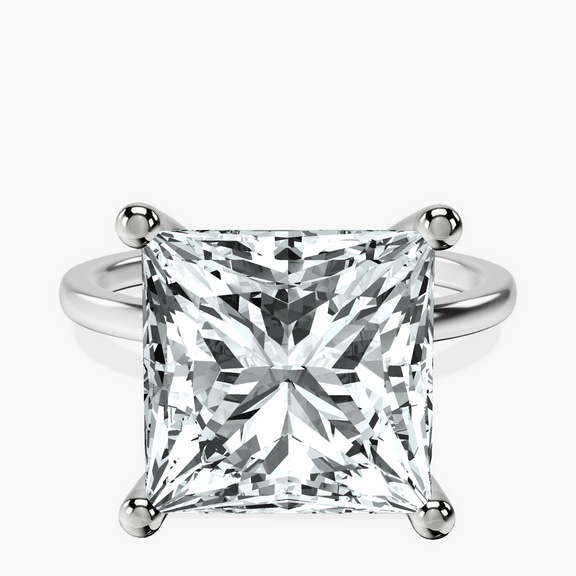 10kt White Gold Four Prong Solitaire 1.5mm Lab Diamond Ring front image