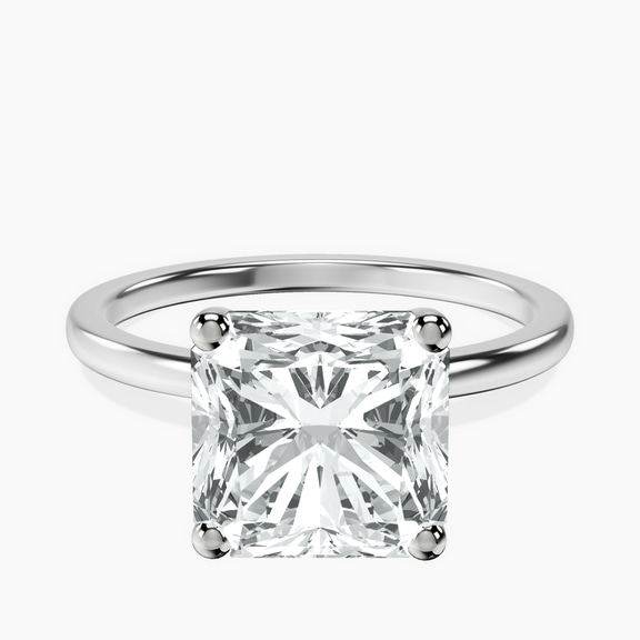 10kt White Gold Four Prong Solitaire 1.5mm Lab Diamond Ring front image