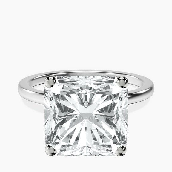 10kt White Gold Four Prong Solitaire 1.5mm Lab Diamond Ring front image