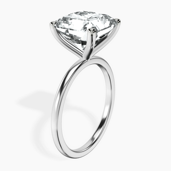 10kt White Gold Four Prong Solitaire 1.5mm Lab Diamond Ring standing product image one