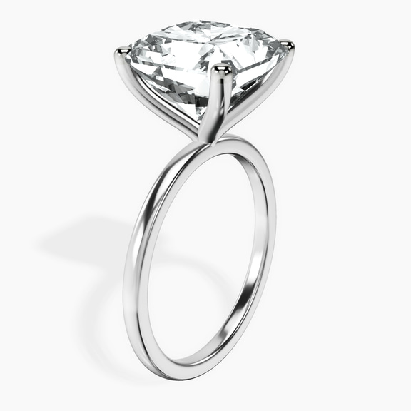 10kt White Gold Four Prong Solitaire 1.5mm Lab Diamond Ring standing product image one