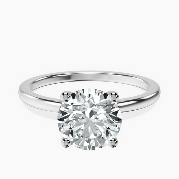 14kt White Gold Four Prong Solitaire 1.5mm Lab Diamond Ring front image