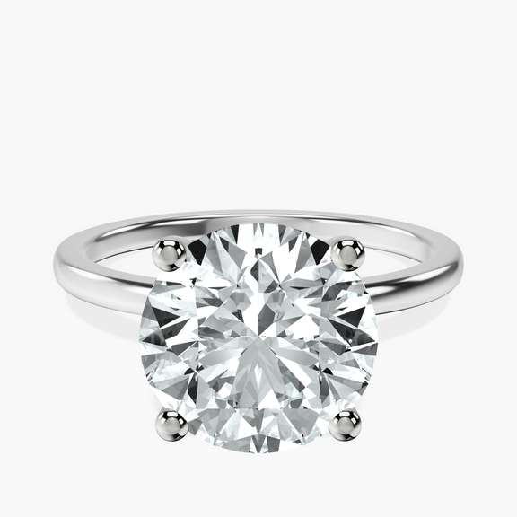 Platinum Four Prong Solitaire 1.5mm Lab Diamond Ring front image