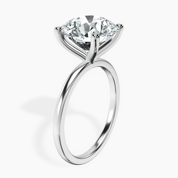 18kt White Gold Four Prong Solitaire 1.5mm Lab Diamond Ring standing product image one