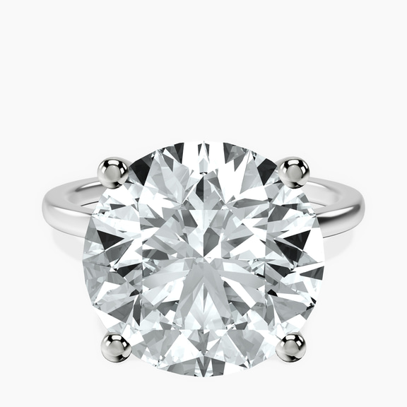 18kt White Gold Four Prong Solitaire 1.5mm Lab Diamond Ring front image