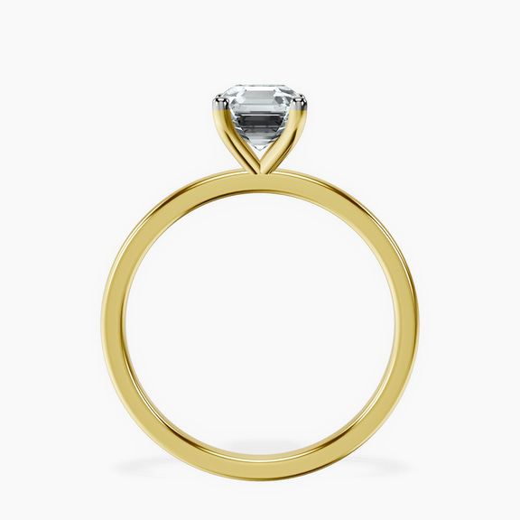 18kt Yellow Gold Four Prong Solitaire 1.5mm Lab Diamond Ring side right image one