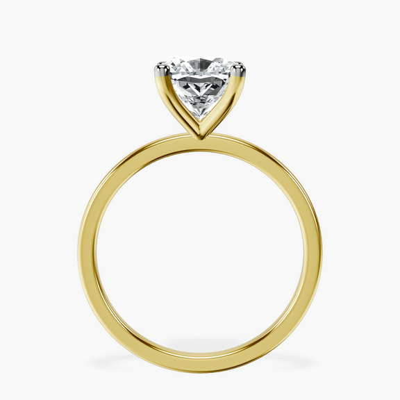 10kt Yellow Gold Four Prong Solitaire 1.5mm Lab Diamond Ring side right image one