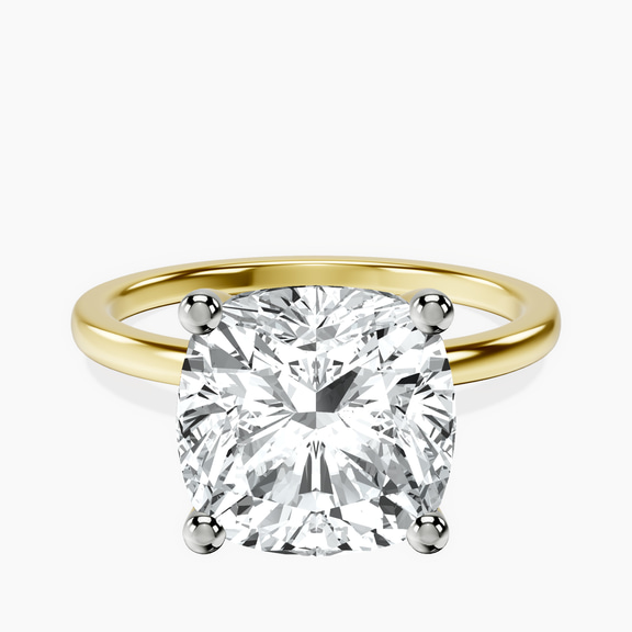 10kt Yellow Gold Four Prong Solitaire 1.5mm Lab Diamond Ring front image