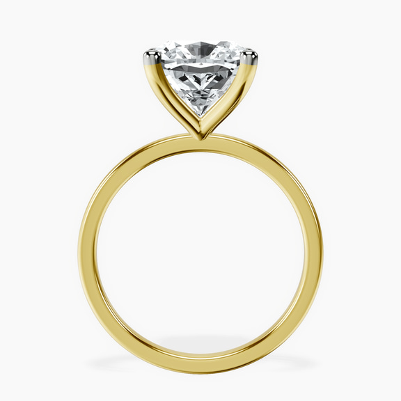 10kt Yellow Gold Four Prong Solitaire 1.5mm Lab Diamond Ring side right image one