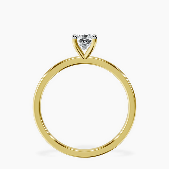 10kt Yellow Gold Four Prong Solitaire 1.5mm Lab Diamond Ring side right image one