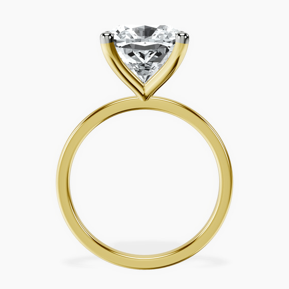 10kt Yellow Gold Four Prong Solitaire 1.5mm Lab Diamond Ring side right image one