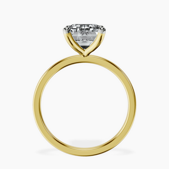 14kt Yellow Gold Four Prong Solitaire 1.5mm Lab Diamond Ring side right image one