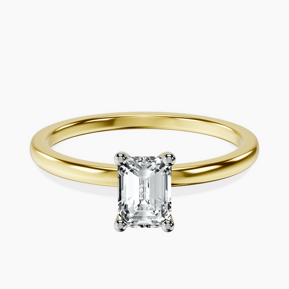 18kt Yellow Gold Four Prong Solitaire 1.5mm Lab Diamond Ring front image