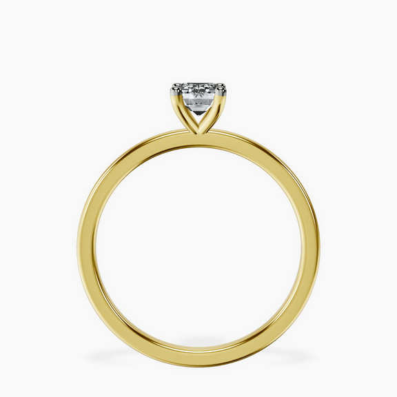18kt Yellow Gold Four Prong Solitaire 1.5mm Lab Diamond Ring side right image one