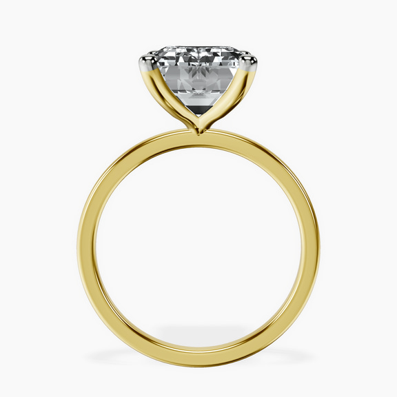10kt Yellow Gold Four Prong Solitaire 1.5mm Lab Diamond Ring side right image one