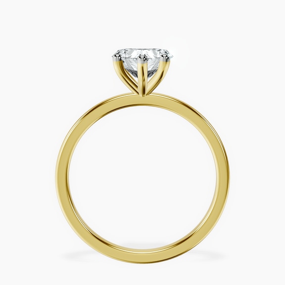 14kt Yellow Gold Four Prong Solitaire 1.5mm Lab Diamond Ring side right image one