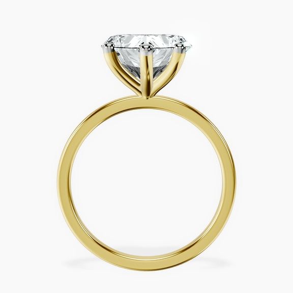 14kt Yellow Gold Four Prong Solitaire 1.5mm Lab Diamond Ring side right image one