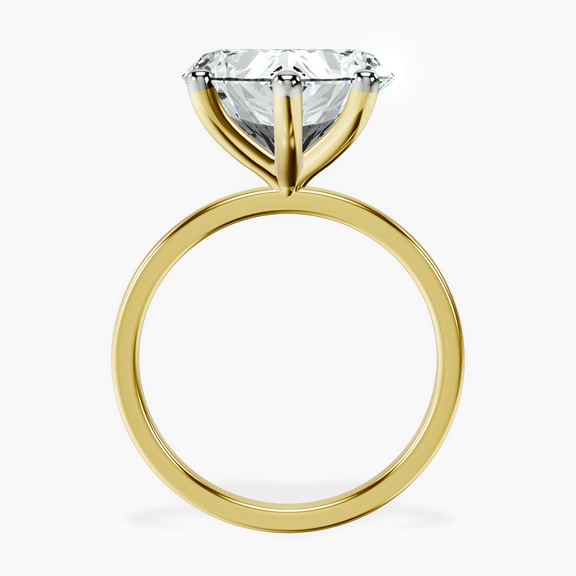 10kt Yellow Gold Four Prong Solitaire 1.5mm Lab Diamond Ring side right image one