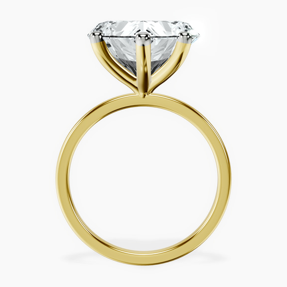 10kt Yellow Gold Four Prong Solitaire 1.5mm Lab Diamond Ring side right image one