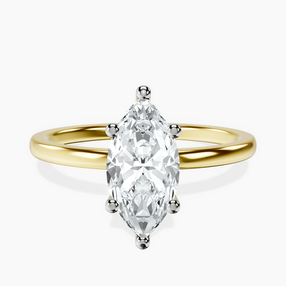 10kt Yellow Gold Four Prong Solitaire 1.5mm Lab Diamond Ring front image