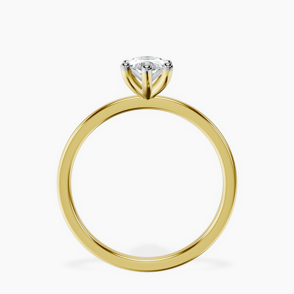 10kt Yellow Gold Four Prong Solitaire 1.5mm Lab Diamond Ring side right image one