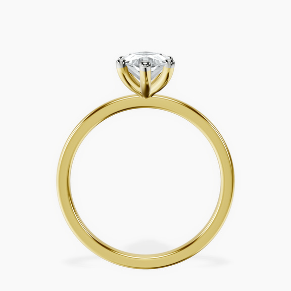 18kt Yellow Gold Four Prong Solitaire 1.5mm Lab Diamond Ring side right image one