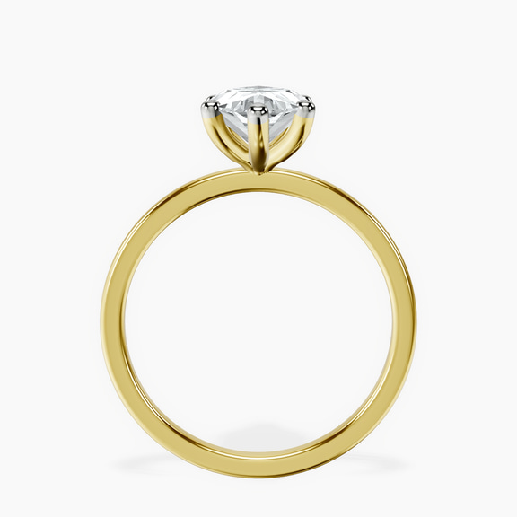 14kt Yellow Gold Four Prong Solitaire 1.5mm Lab Diamond Ring side right image one