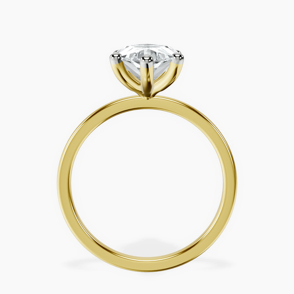 18kt Yellow Gold Four Prong Solitaire 1.5mm Lab Diamond Ring side right image one