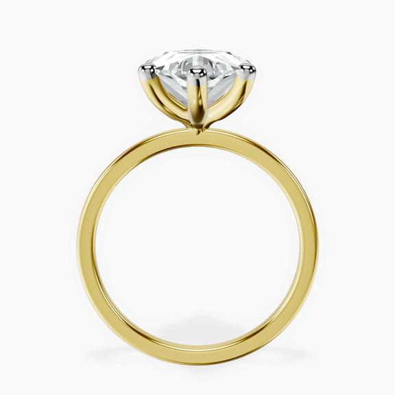10kt Yellow Gold Four Prong Solitaire 1.5mm Lab Diamond Ring side right image one