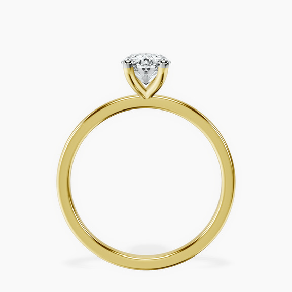 14kt Yellow Gold Four Prong Solitaire 1.5mm Lab Diamond Ring side right image one
