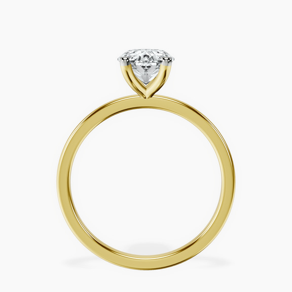 14ct Yellow Gold Four Prong Solitaire 1.5mm Lab Diamond Ring side right image one