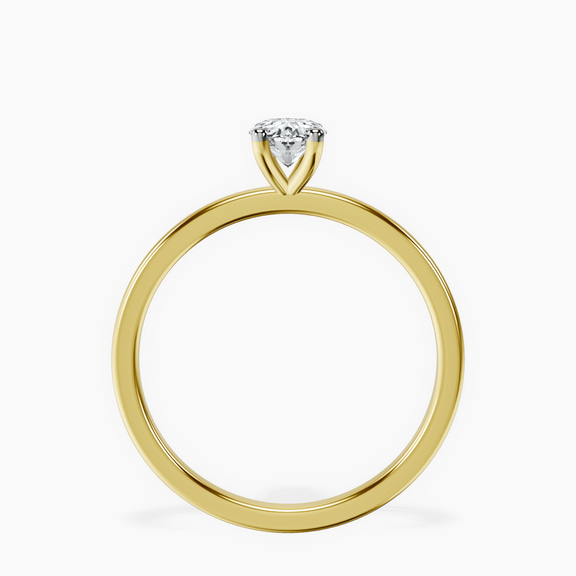 18kt Yellow Gold Four Prong Solitaire 1.5mm Lab Diamond Ring side right image one