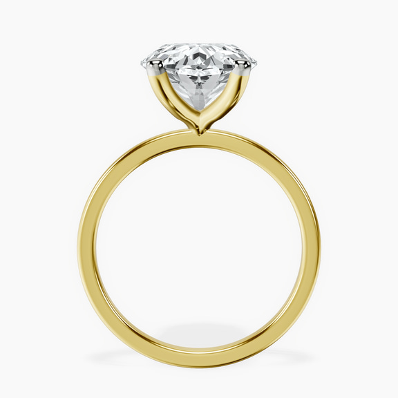 18kt Yellow Gold Four Prong Solitaire 1.5mm Lab Diamond Ring side right image one