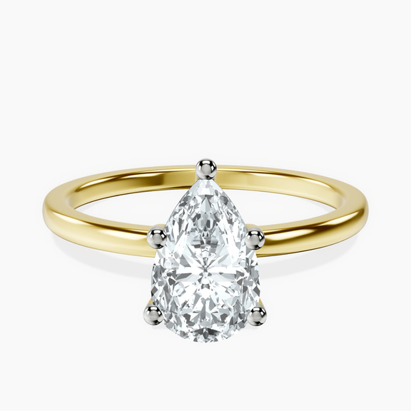 18kt Yellow Gold Four Prong Solitaire 1.5mm Lab Diamond Ring front image