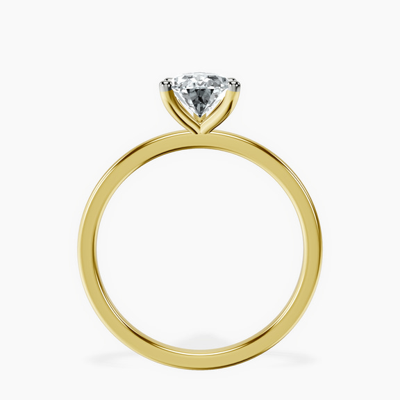 10kt Yellow Gold Four Prong Solitaire 1.5mm Lab Diamond Ring side right image one