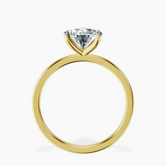 14kt Yellow Gold Four Prong Solitaire 1.5mm Lab Diamond Ring side right image one