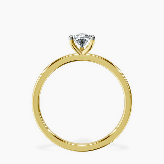 10kt Yellow Gold Four Prong Solitaire 1.5mm Lab Diamond Ring side right image one